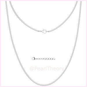 Stainless Steel Cuban Link Chain Necklace with Lobster Clasp